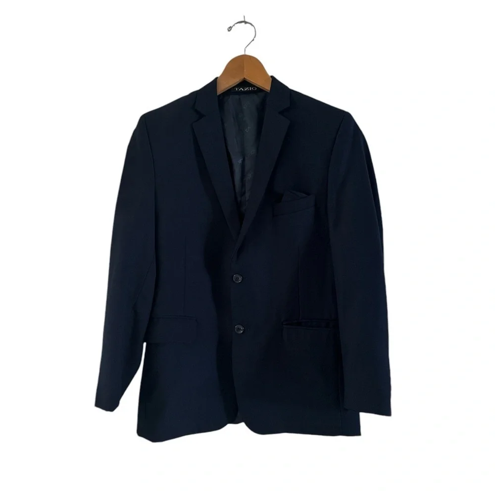 Tazio Navy Blue Jacket Blazer and Vest Like New sz 14